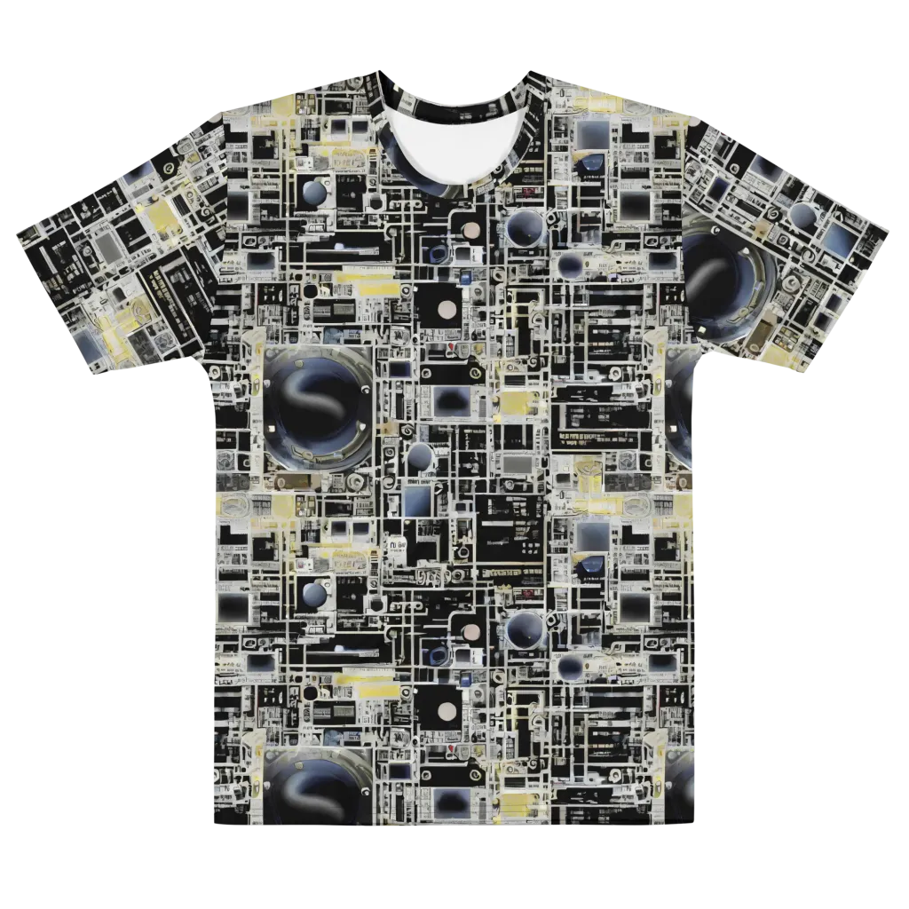 Midnight Control Grid on Men's Crew Neck T-Shirt — Front