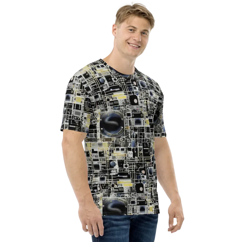 Midnight Control Grid on Men's Crew Neck T-Shirt — Right