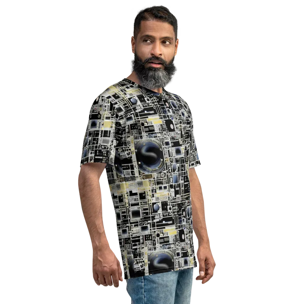 Midnight Control Grid on Men's Crew Neck T-Shirt — Right