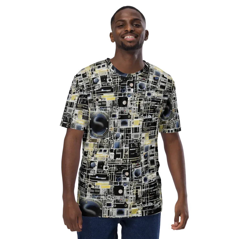Midnight Control Grid on Men's Crew Neck T-Shirt — Front