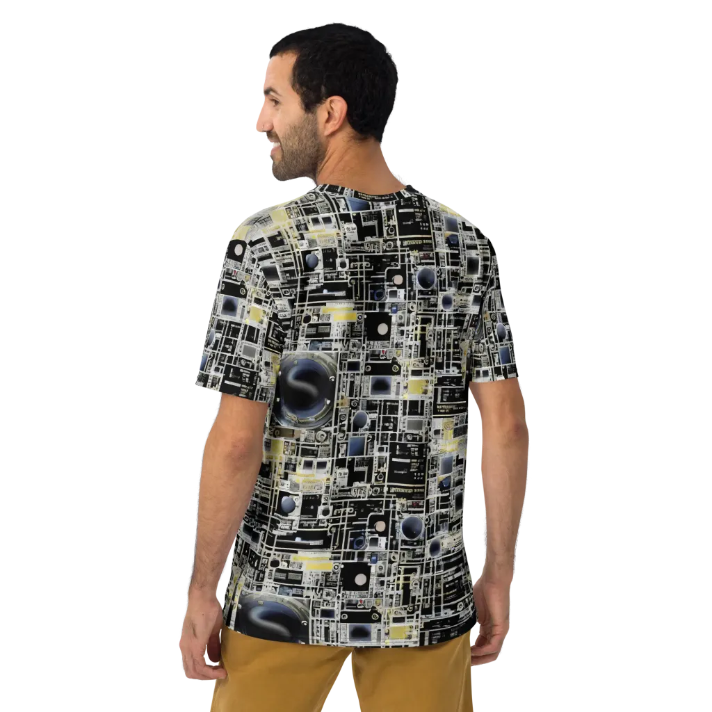 Midnight Control Grid on Men's Crew Neck T-Shirt — Back