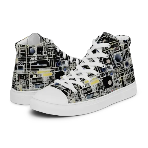 Midnight Control Grid on a Men's High Top Canvas Shoes
