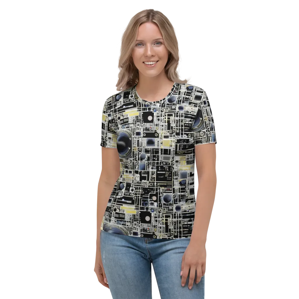 Midnight Control Grid on Women's Crew Neck T-Shirt — Front
