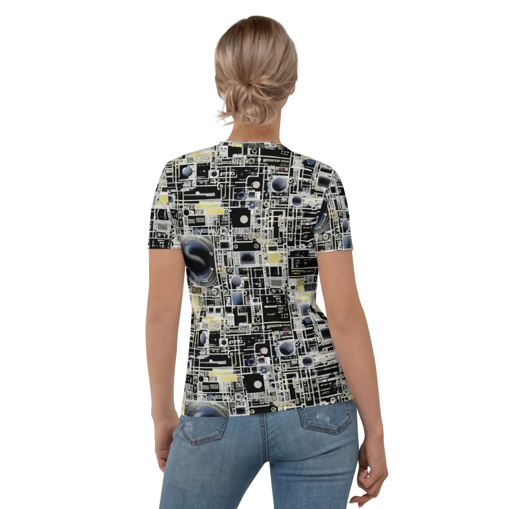 Midnight Control Grid on Women's Crew Neck T-Shirt — Back