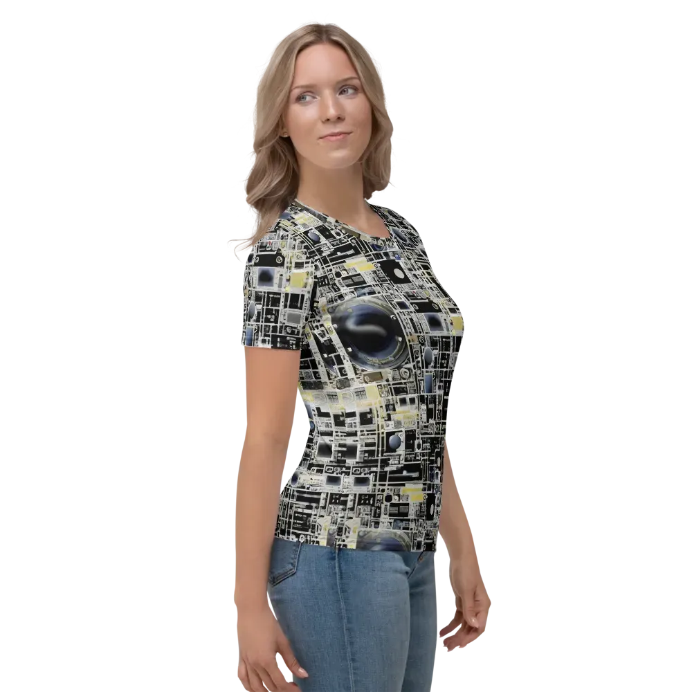 Midnight Control Grid on Women's Crew Neck T-Shirt — Right
