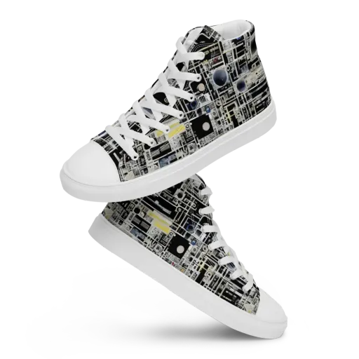 Midnight Control Grid on a Women's High Top Canvas Shoes