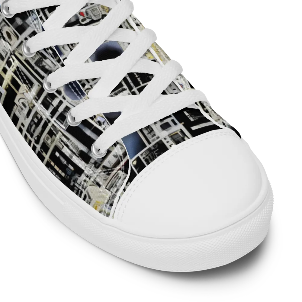 Midnight Control Grid on Women's High Top Canvas Shoes — Product details
