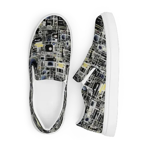 Midnight Control Grid on a Men's Slip-On Canvas Shoes