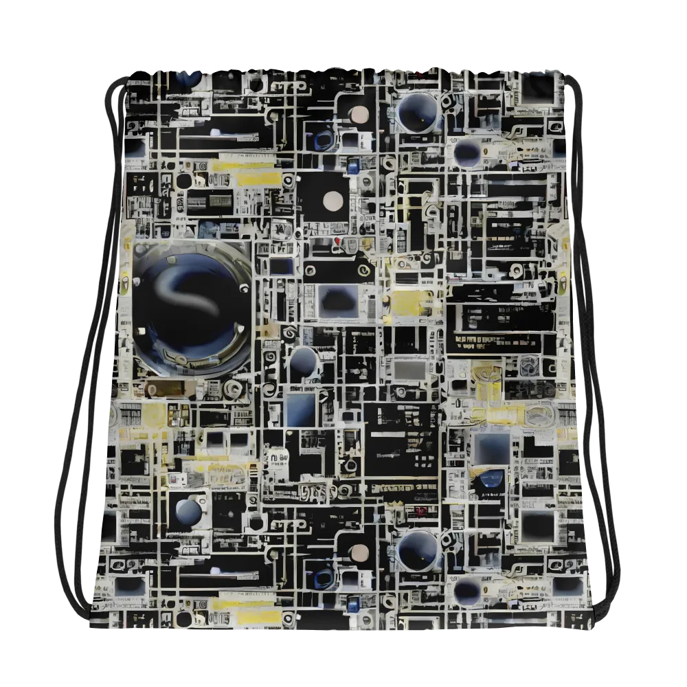 Midnight Control Grid on Drawstring Bag — Photo