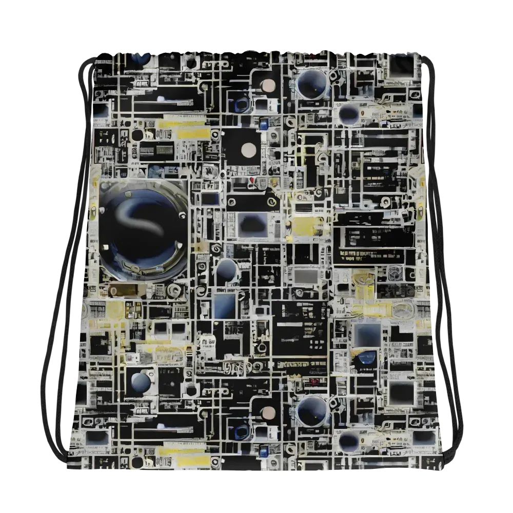 Midnight Control Grid on Drawstring Bag — Photo