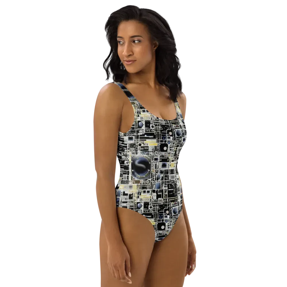 Midnight Control Grid on One-Piece Swimsuit — Right