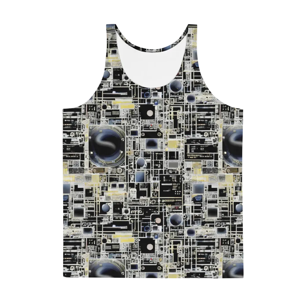 Midnight Control Grid on Men's Tank Top — Front