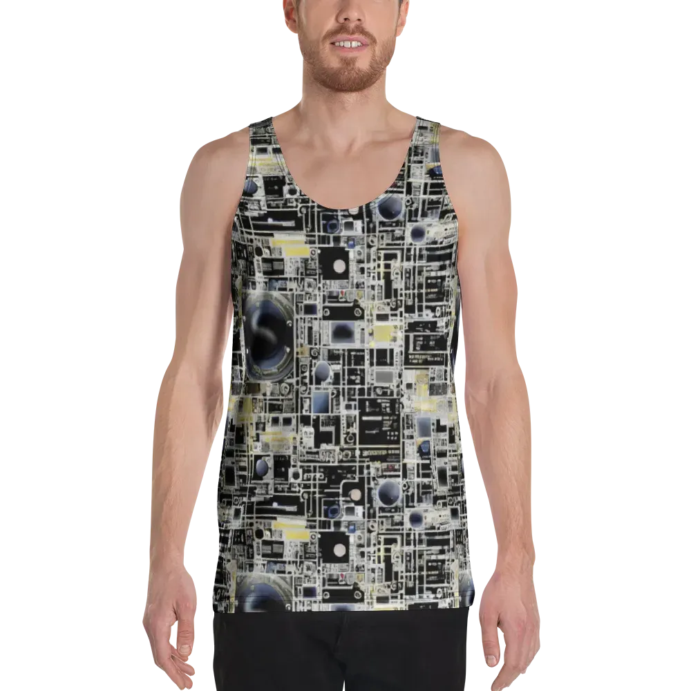 Midnight Control Grid on Men's Tank Top — Front