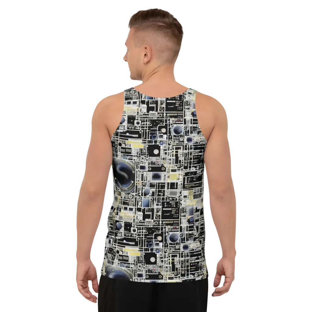 Midnight Control Grid on Men's Tank Top — Back