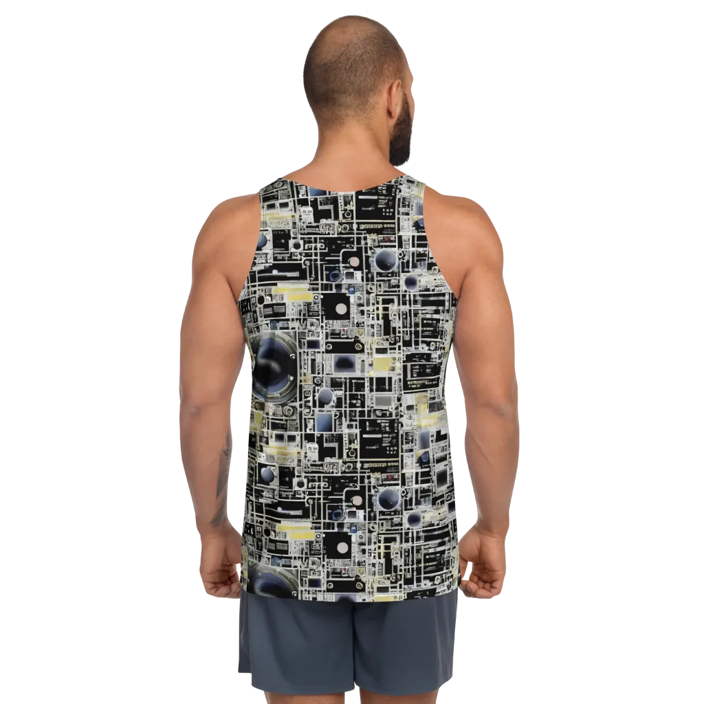 Midnight Control Grid on Men's Tank Top — Back