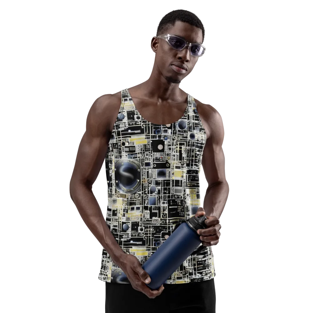 Midnight Control Grid on Men's Tank Top — Front