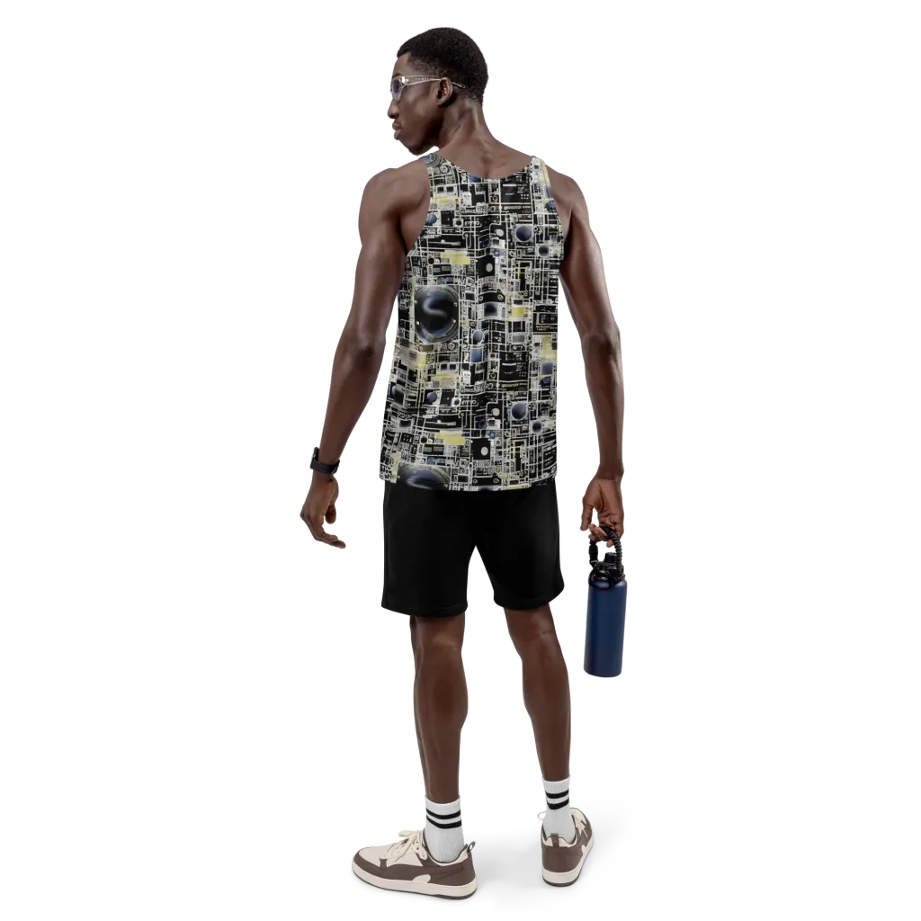 Midnight Control Grid on Men's Tank Top — Back