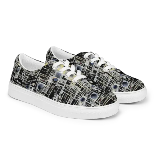 Midnight Control Grid on a Men's Lace-Up Canvas Shoes