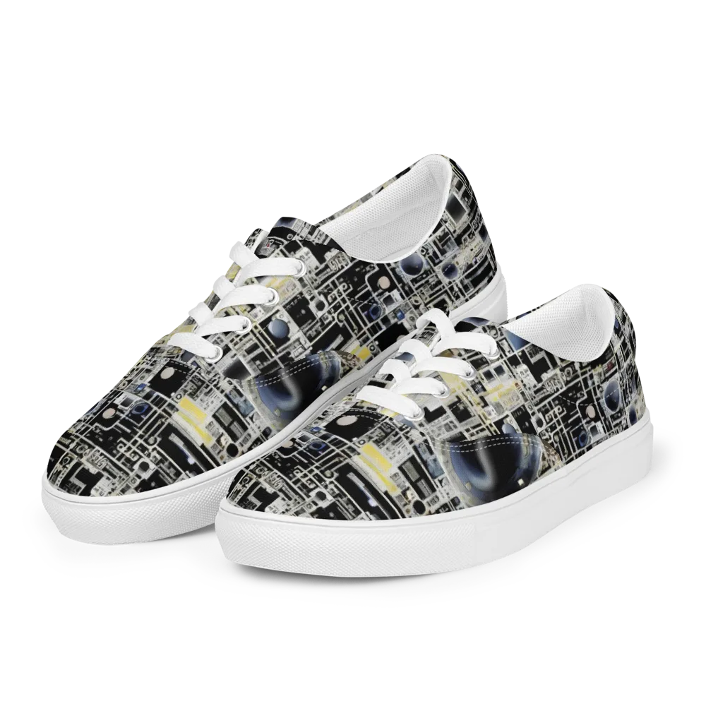 Midnight Control Grid on Men's Lace-Up Canvas Shoes — Left Front