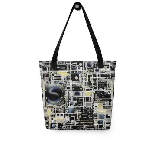 Midnight Control Grid on a Tote Bag