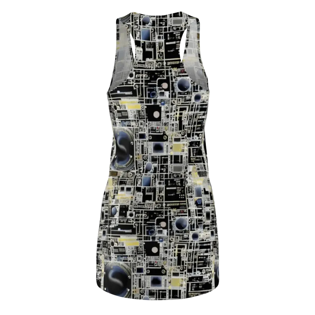 Midnight Control Grid on Racerback Dress — Back