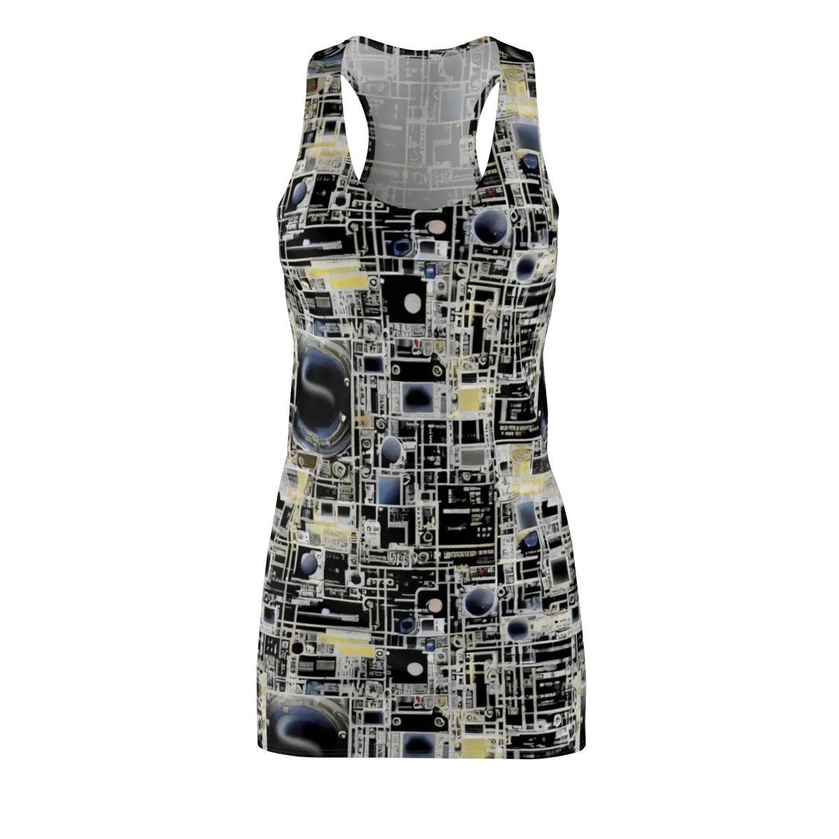 Midnight Control Grid on Racerback Dress — Front