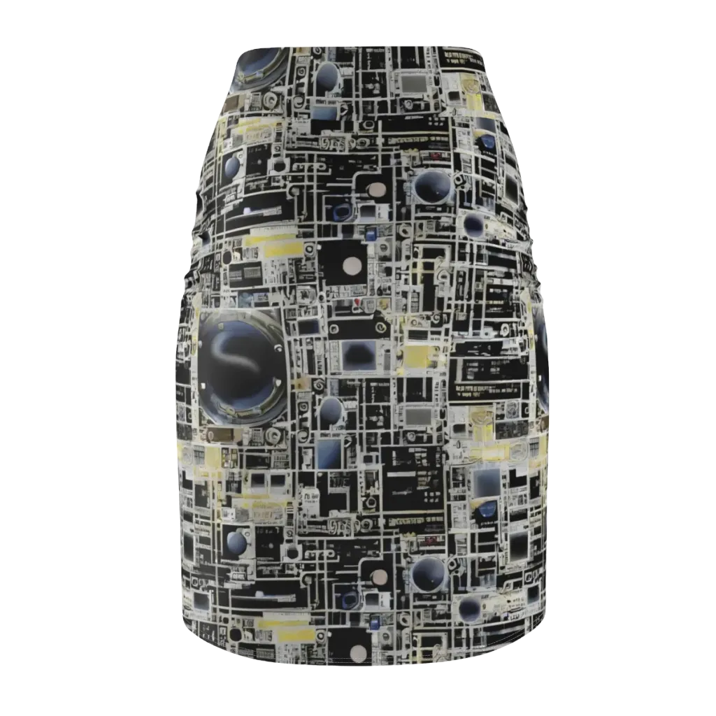 Midnight Control Grid on Pencil Skirt — Back