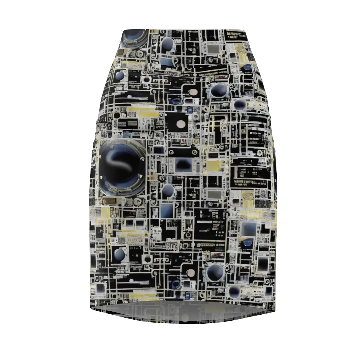 Midnight Control Grid on Pencil Skirt — Front