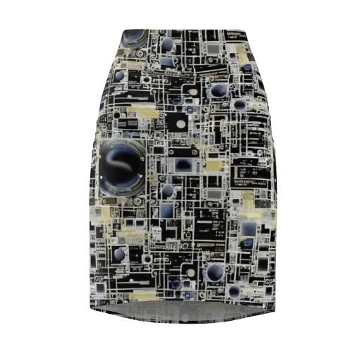 Midnight Control Grid on a Pencil Skirt