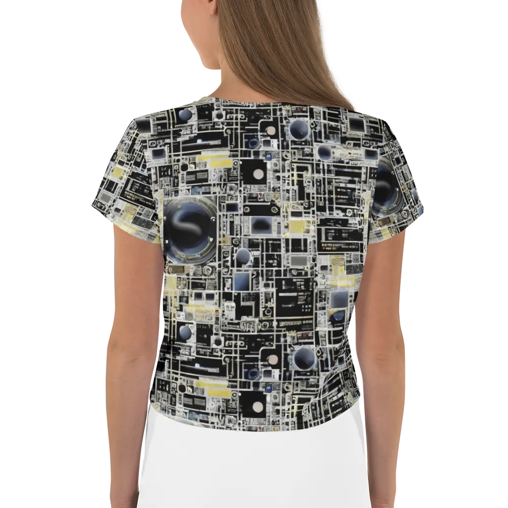 Midnight Control Grid on Crop Tee — Back