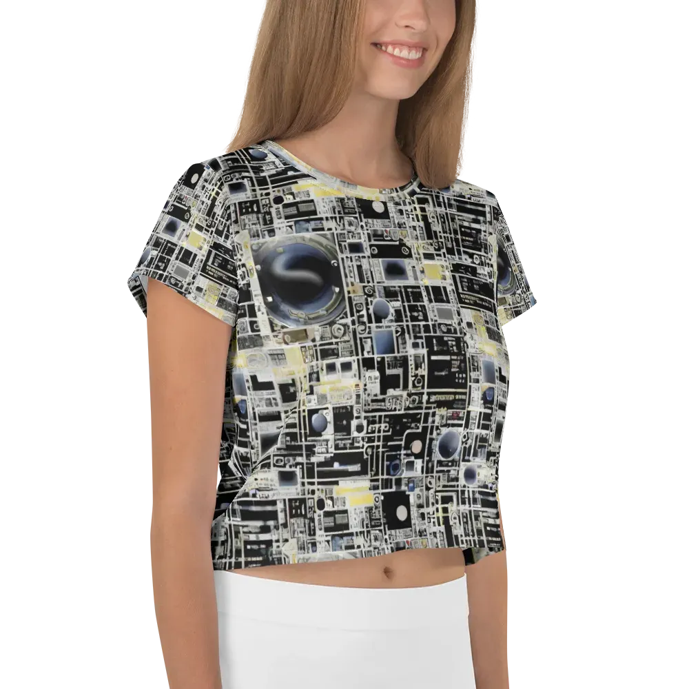 Midnight Control Grid on Crop Tee — Right