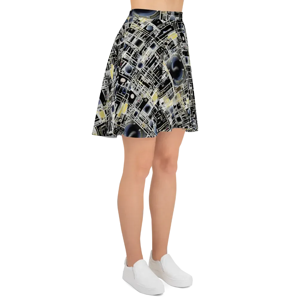 Midnight Control Grid on Skater Skirt — Right