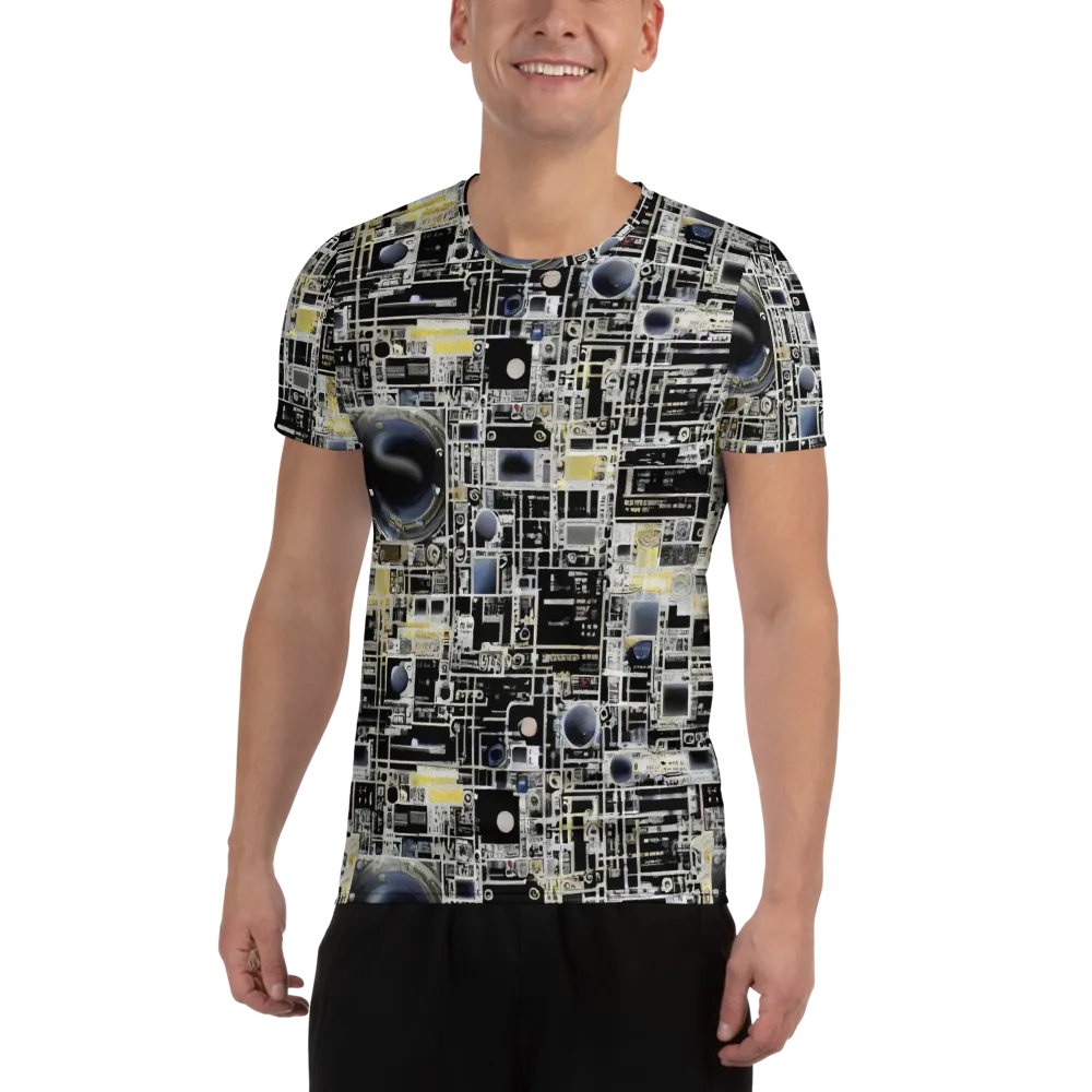 Midnight Control Grid on Men's Athletic T-Shirt — Front