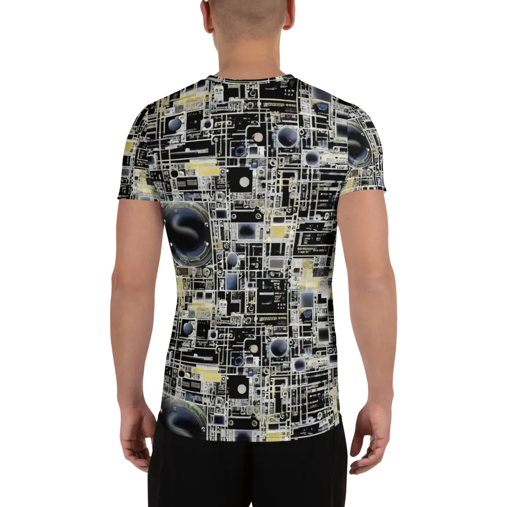 Midnight Control Grid on Men's Athletic T-Shirt — Back