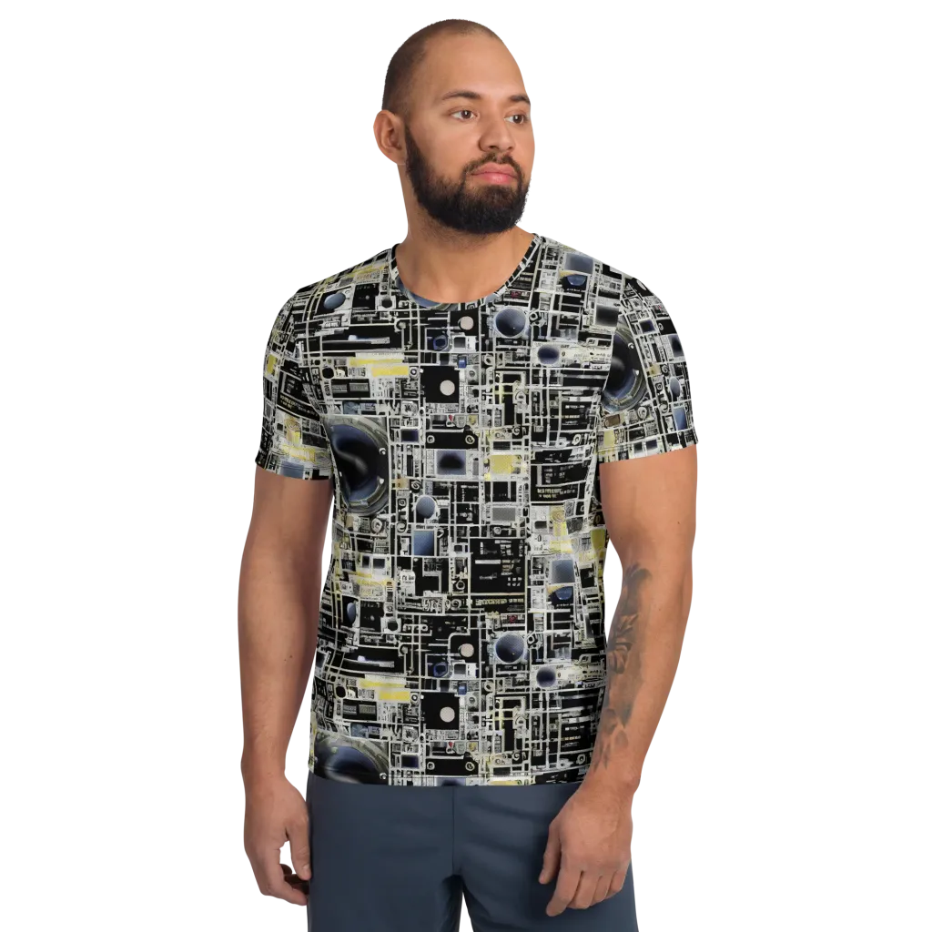 Midnight Control Grid on Men's Athletic T-Shirt — Front