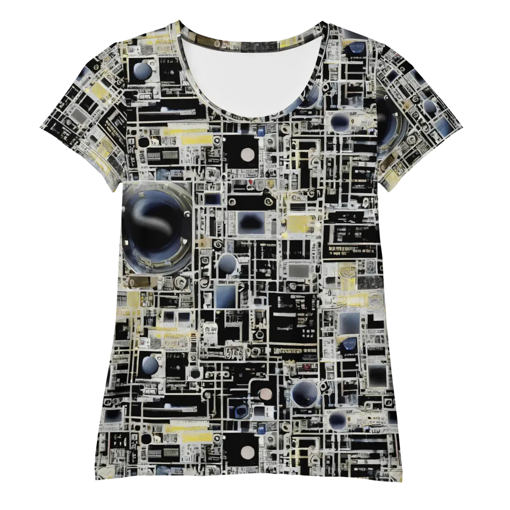 Midnight Control Grid on Women's Athletic T-Shirt — Front