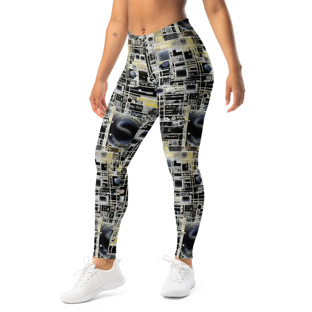 Midnight Control Grid on Leggings — Left Front