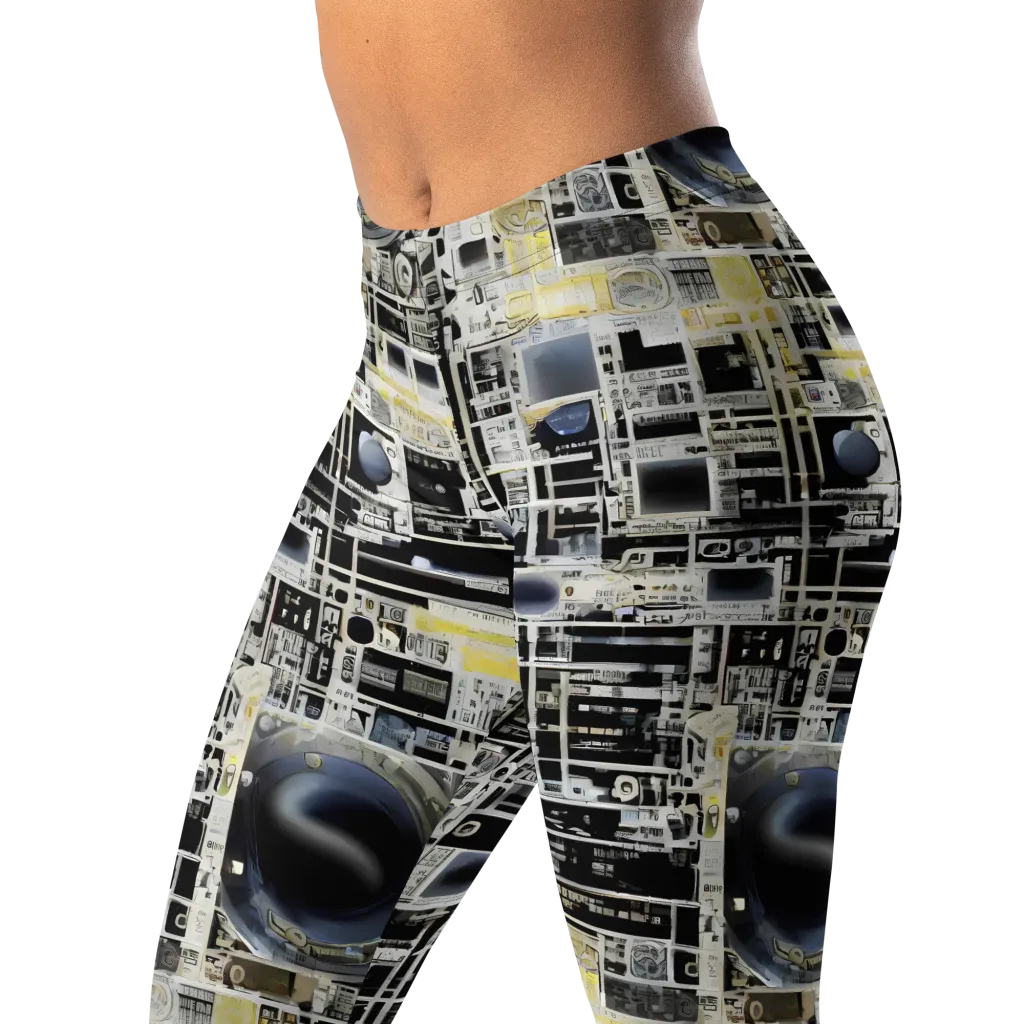 Midnight Control Grid on Leggings — Left Front