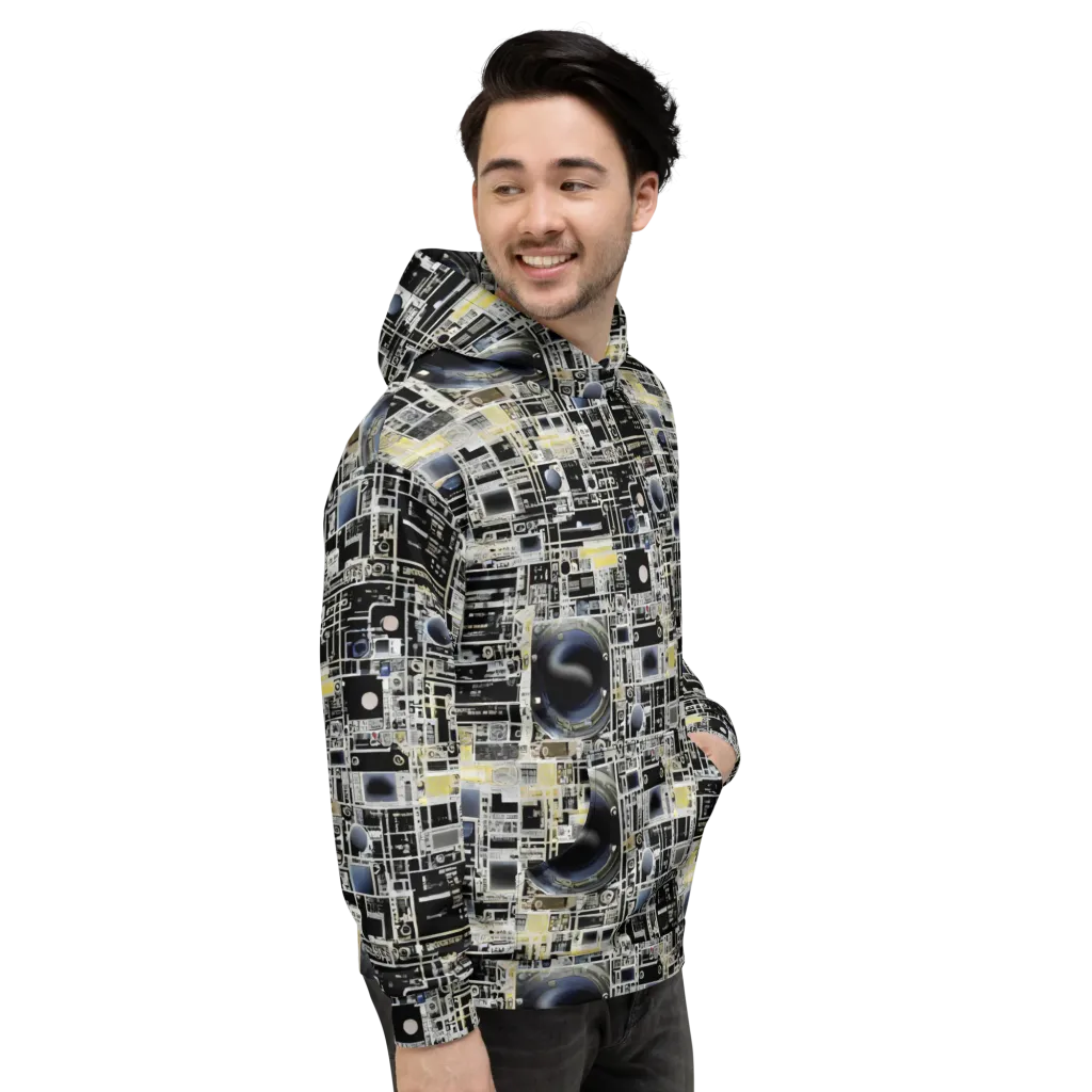 Midnight Control Grid on Hoodie — Right