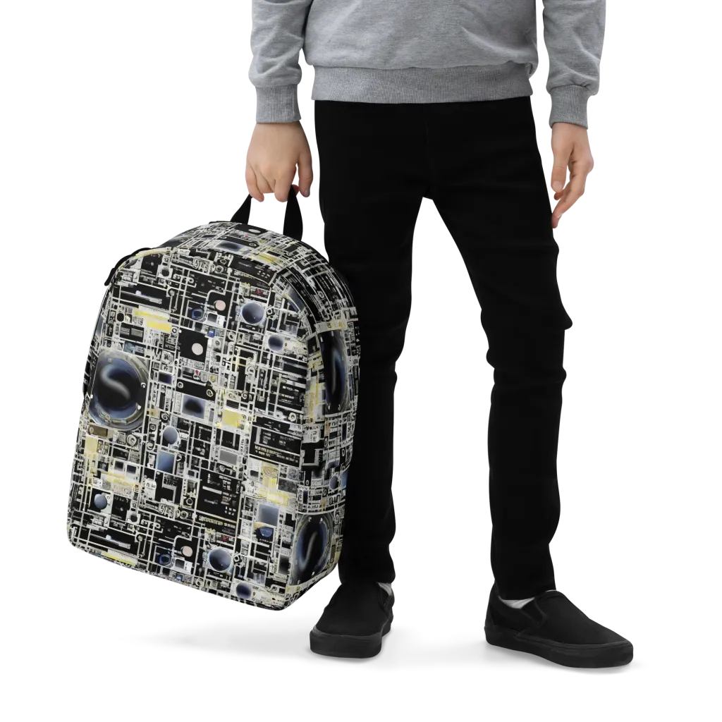 Midnight Control Grid on Minimalist Backpack — Zoomed-in