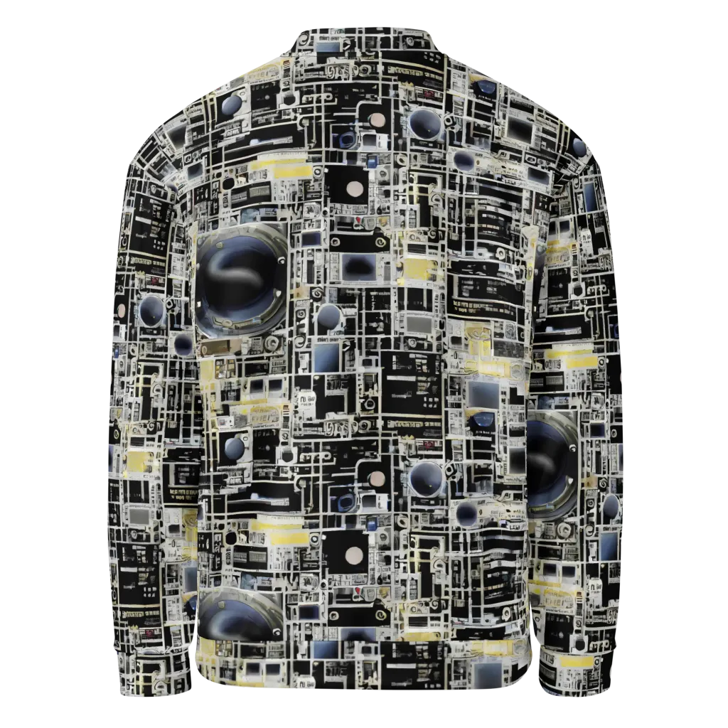 Midnight Control Grid on Bomber Jacket — Back