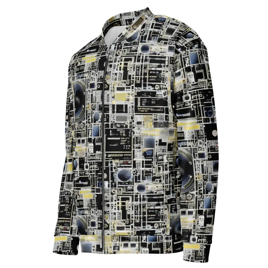 Midnight Control Grid on Bomber Jacket — Left Front