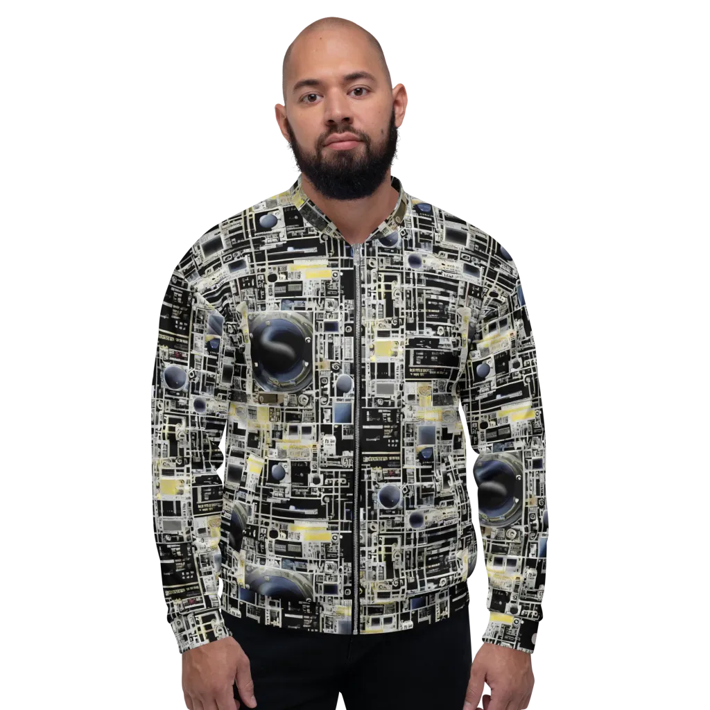 Midnight Control Grid on Bomber Jacket — Front