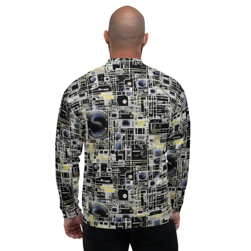 Midnight Control Grid on Bomber Jacket — Back