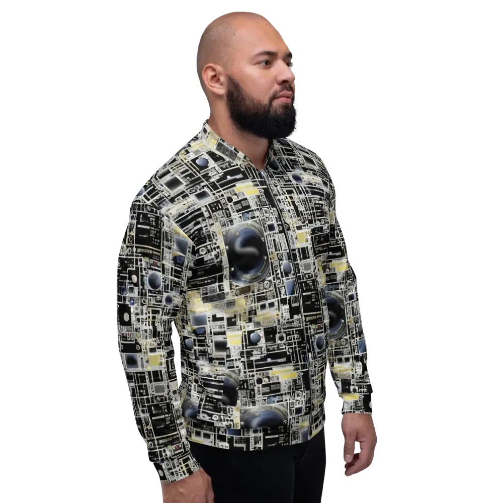 Midnight Control Grid on Bomber Jacket — Right