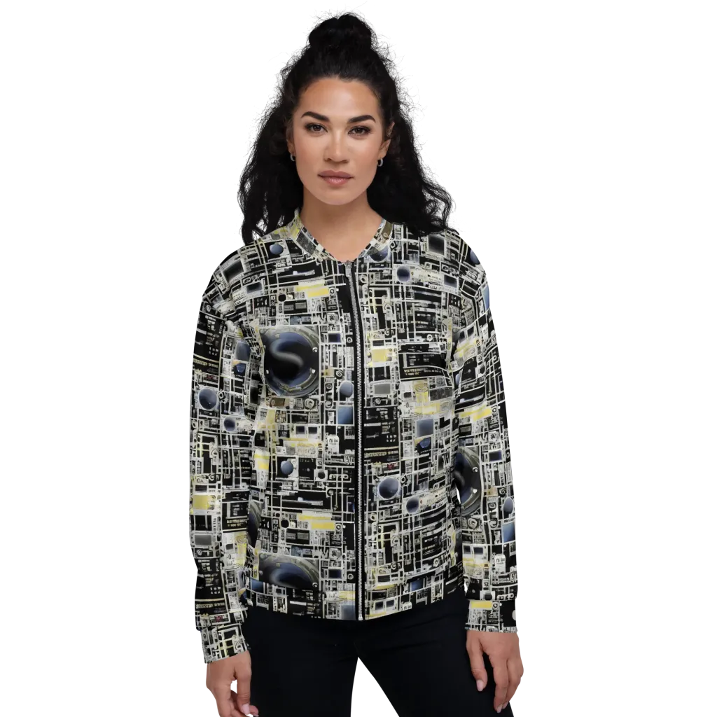 Midnight Control Grid on Bomber Jacket — Front