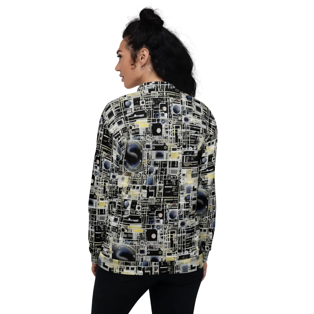 Midnight Control Grid on Bomber Jacket — Back