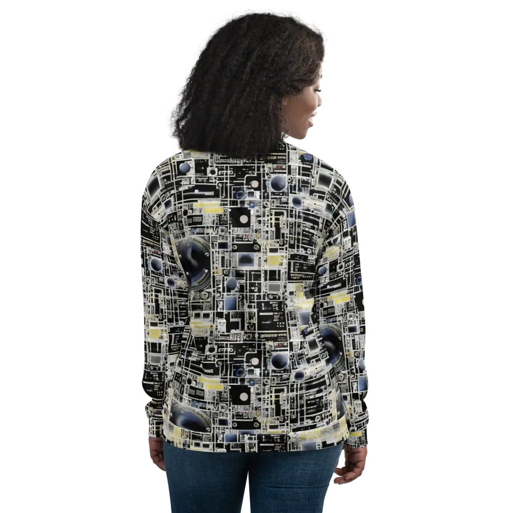 Midnight Control Grid on Bomber Jacket — Back