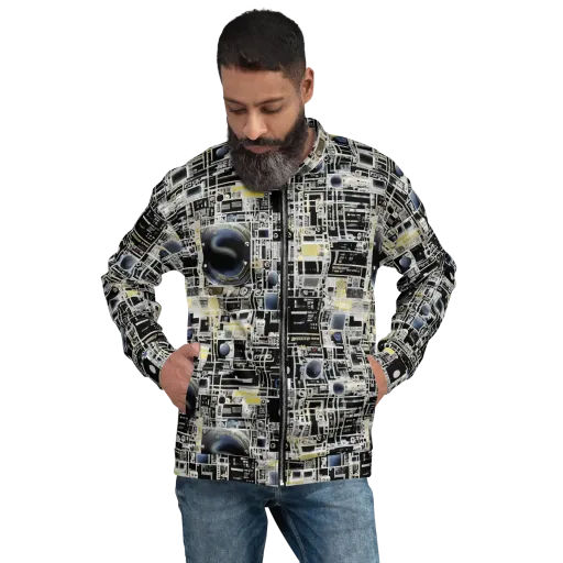 Midnight Control Grid on a Bomber Jacket