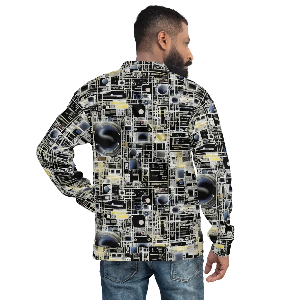Midnight Control Grid on Bomber Jacket — Back